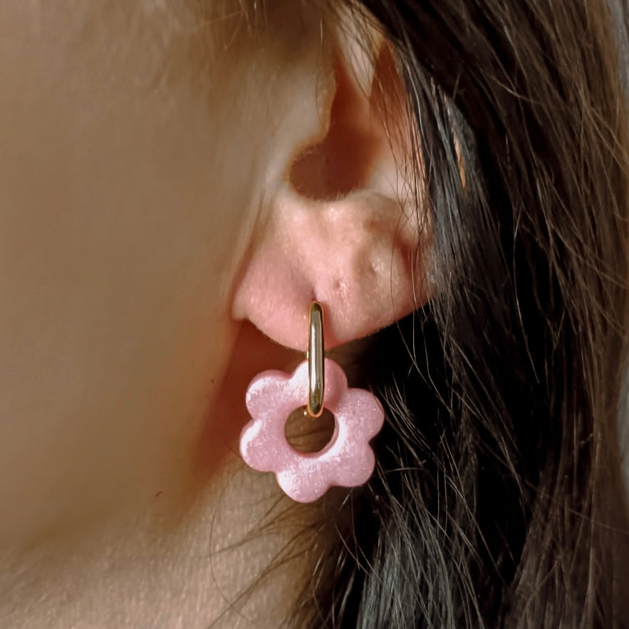 Boucles d'oreilles Pink Flower