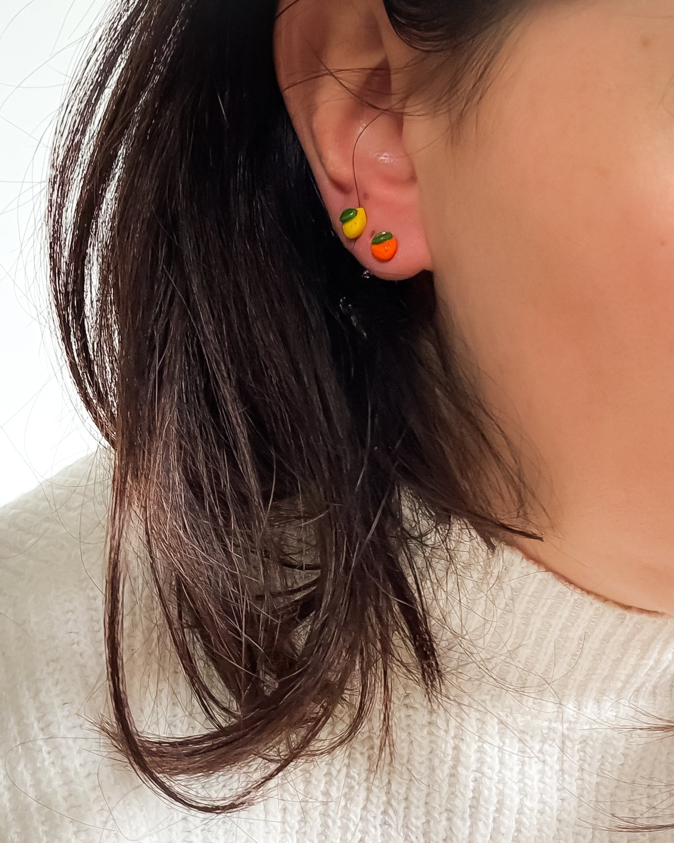 Boucles d’oreilles citron & orange – À l’unité ou en duo
