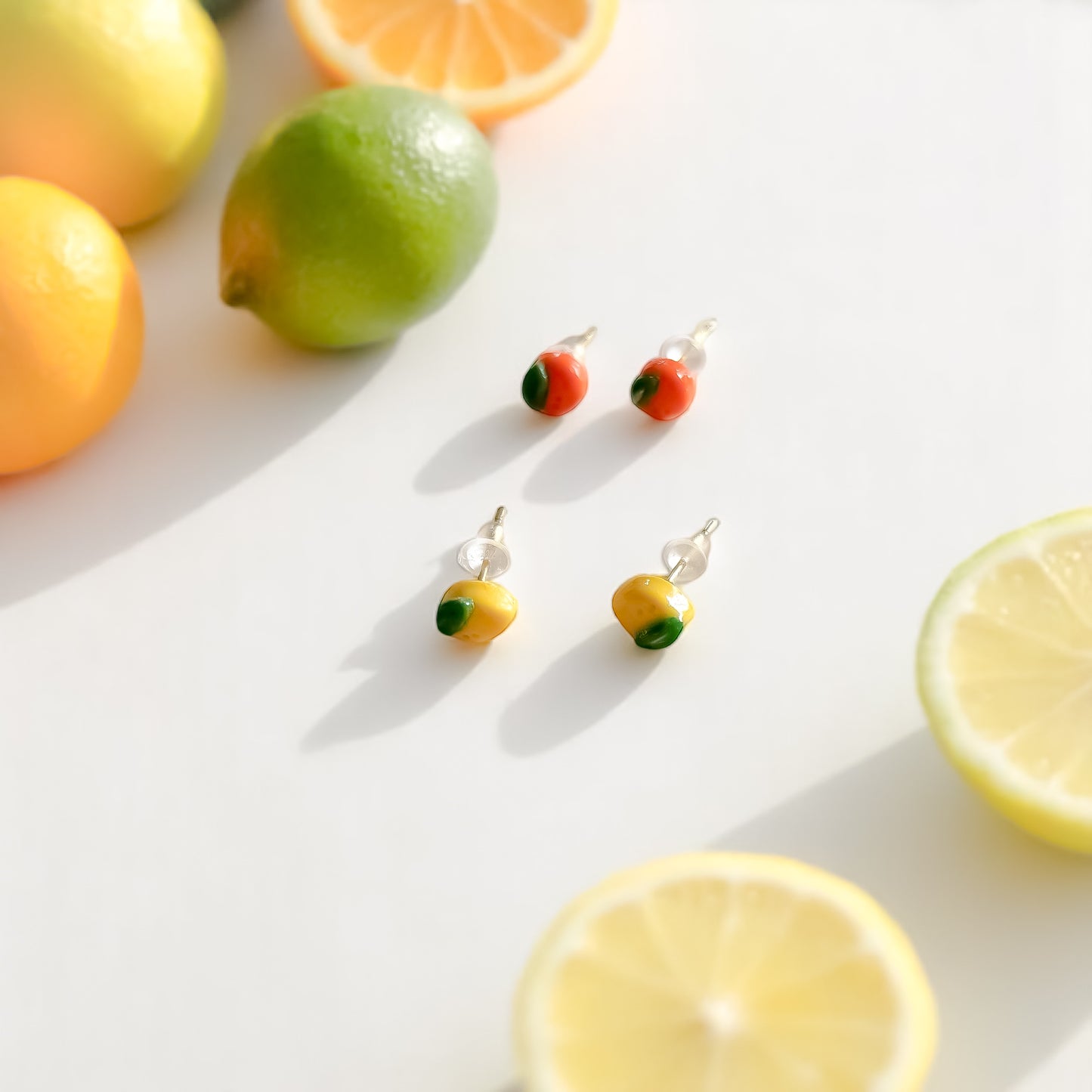 Boucles d’oreilles citron & orange – À l’unité ou en duo