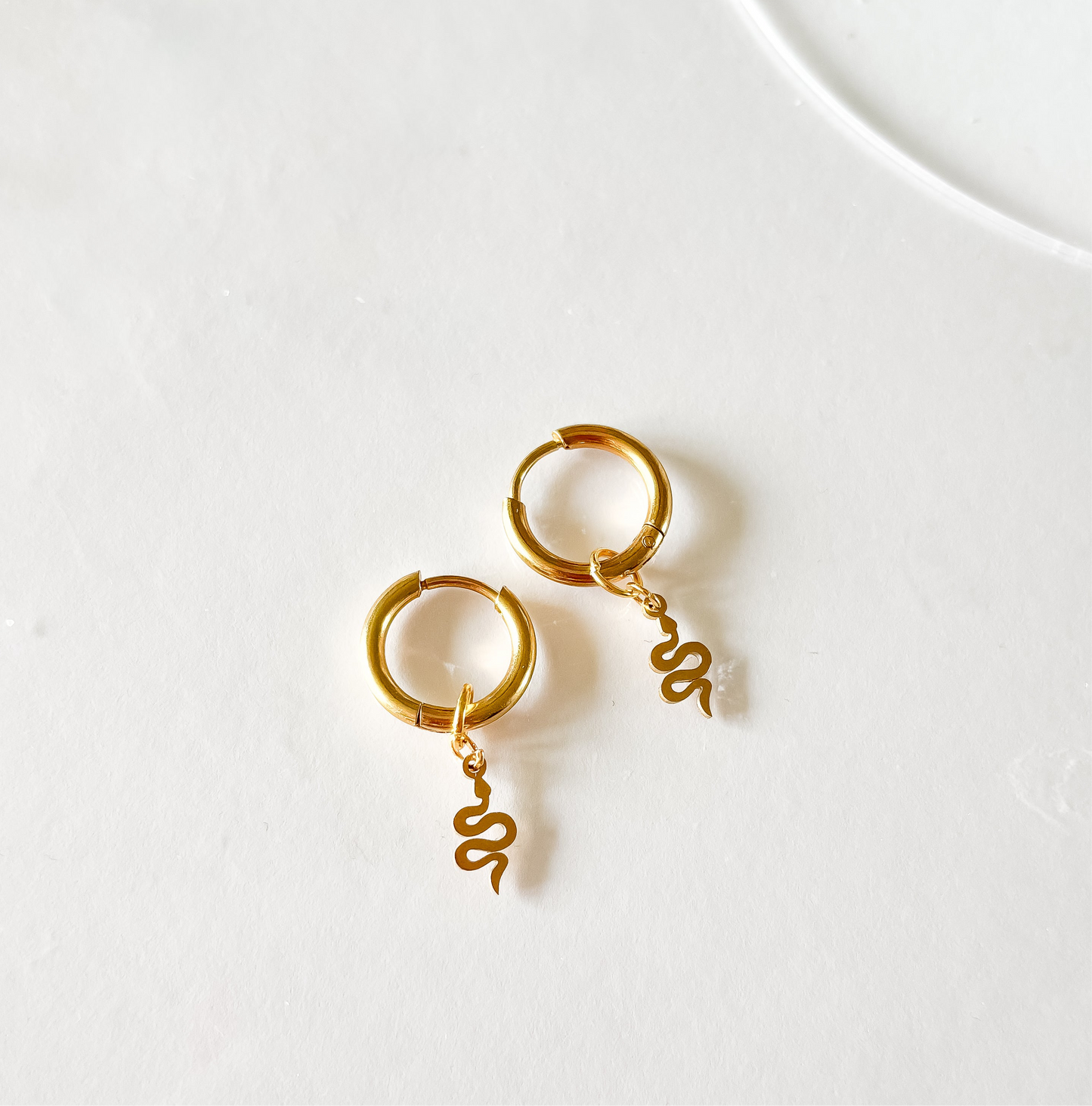 Boucles d’oreilles créoles Serpent - charms interchangeables