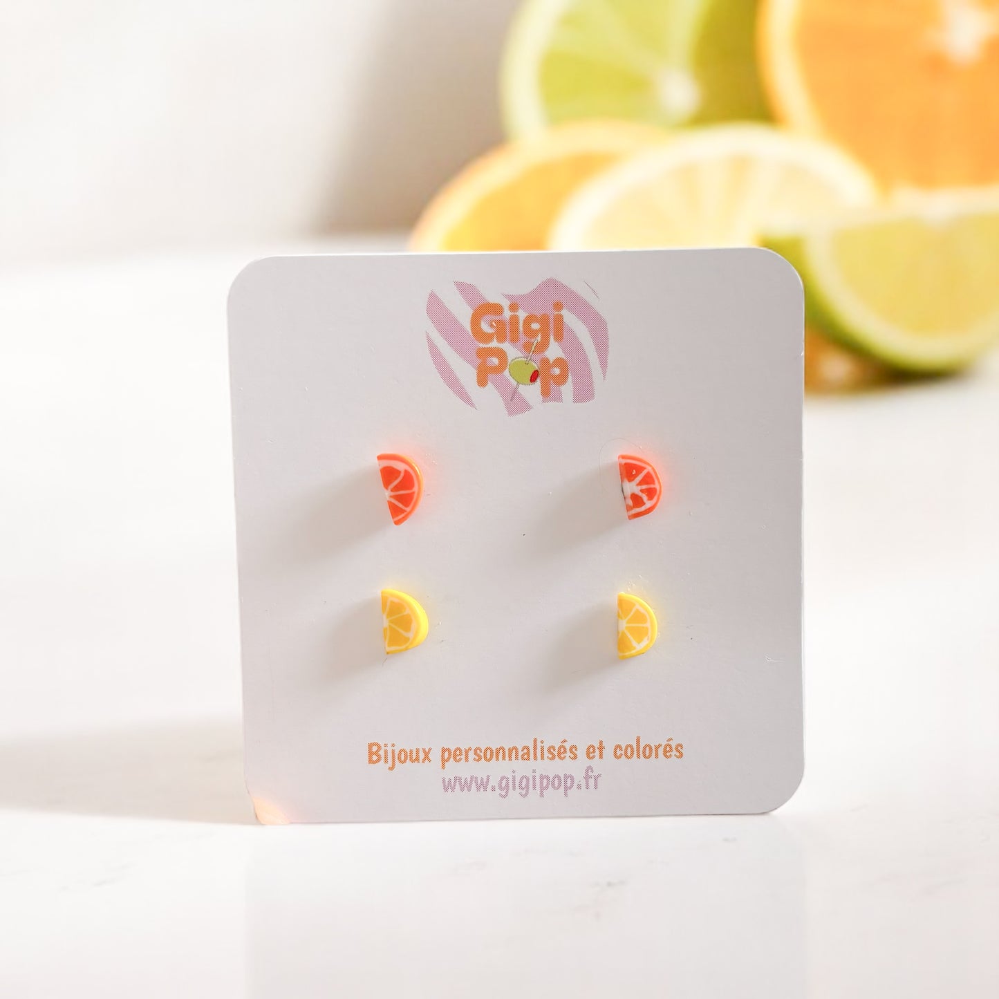 Boucles d’oreilles agrumes orange ou citron