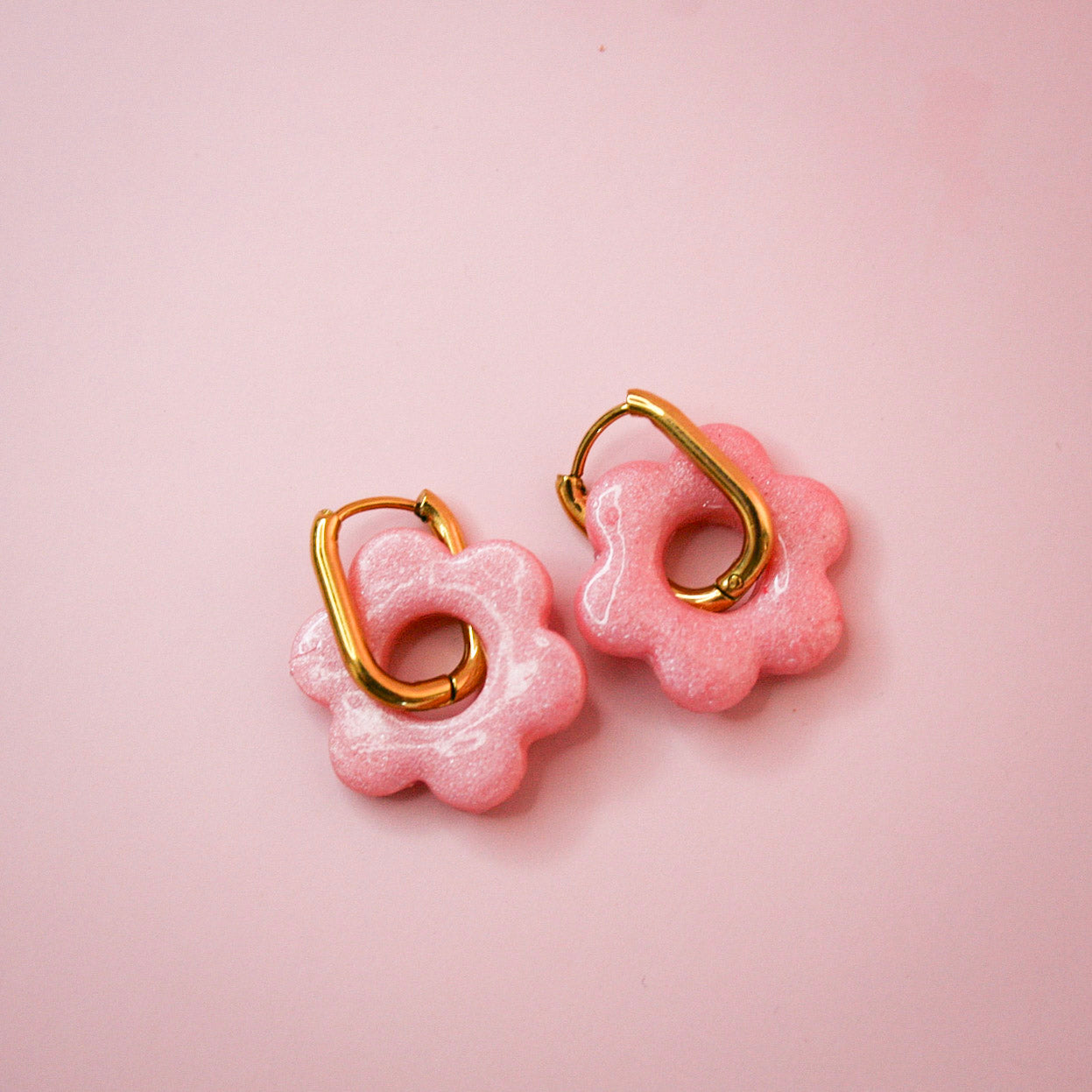 Boucles d'oreilles Pink Flower