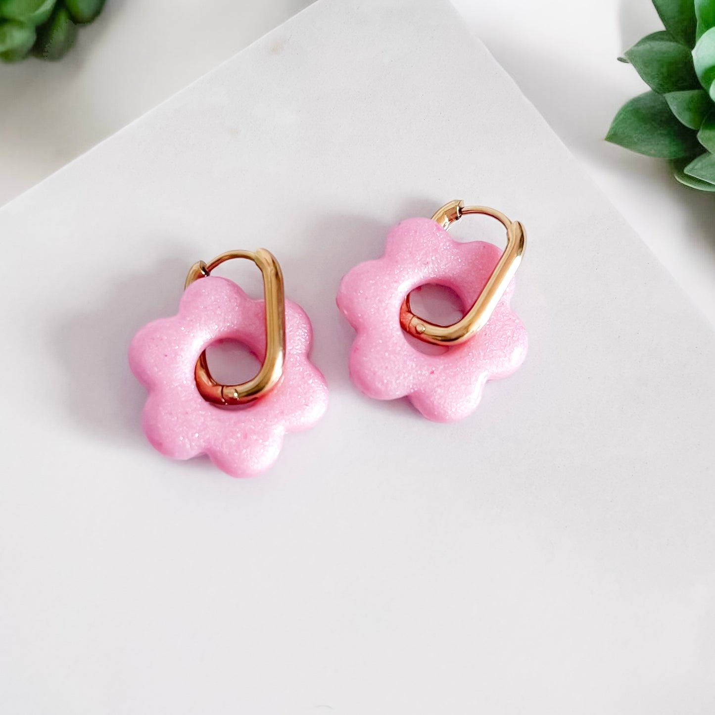 Boucles d'oreilles Pink Flower