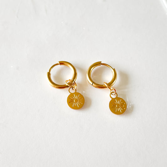Boucles d’oreilles créoles Soleil - charms interchangeables
