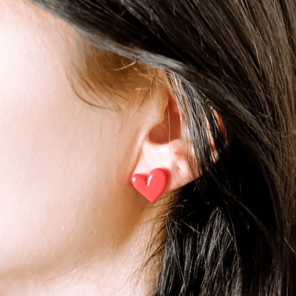 Boucles d'oreilles Coeurs Rouges