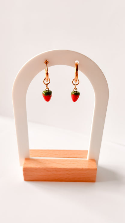 Boucles d'oreilles Fraise