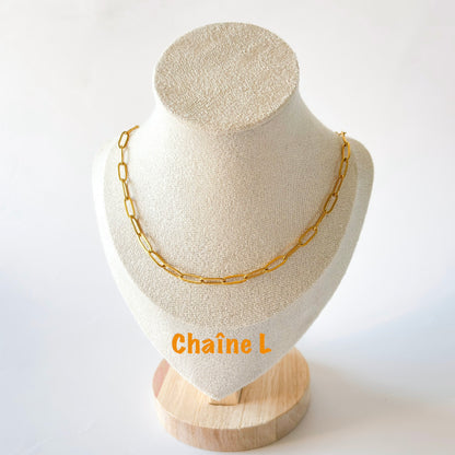 Chaîne personnalisable en acier inoxydable doré