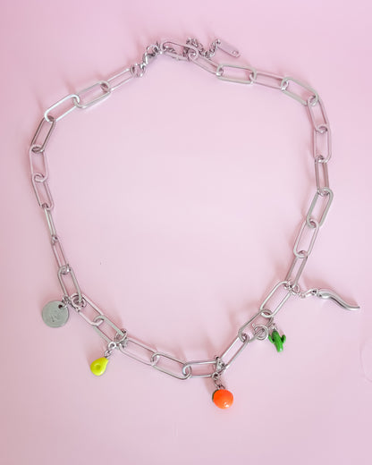 Collier Argenté Mafalda L - charms personnalisables