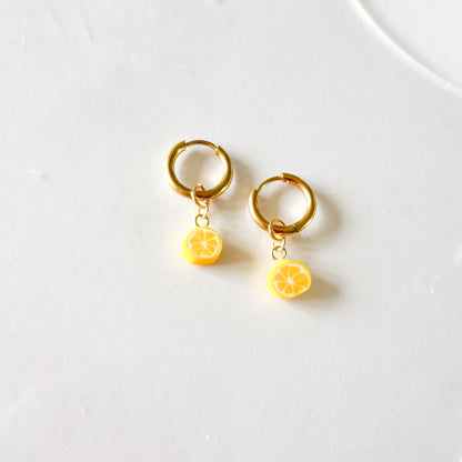 Boucles d’oreilles tranche de citron