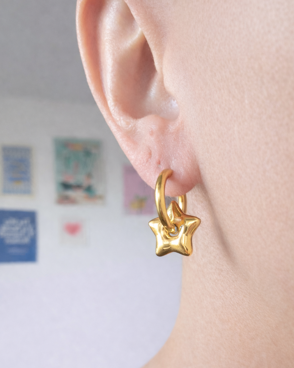 Boucles d’oreilles créoles étoiles