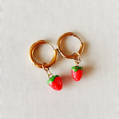 Boucles d'oreilles Fraise