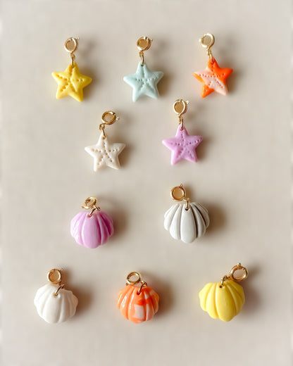 Charms Thème Mer - Coquillages, Étoiles de mer