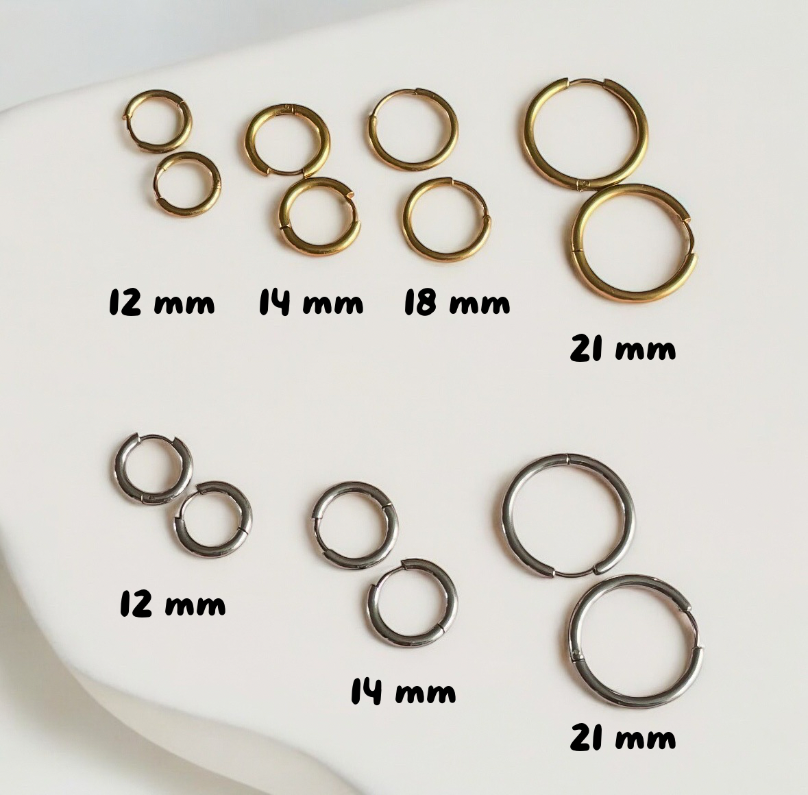 Créole personnalisable – Base en acier inoxydable pour charms interchangeables (12 à 21 mm)