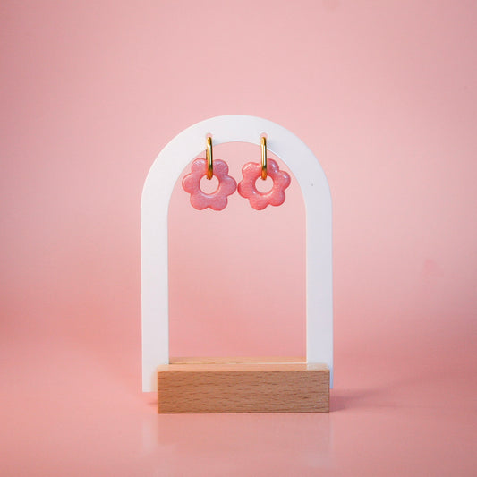 Boucles d'oreilles Pink Flower