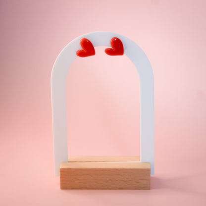 Boucles d'oreilles Coeurs Rouges