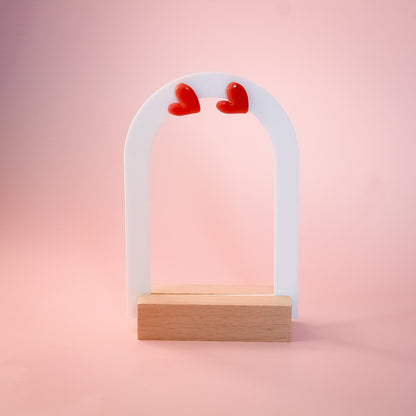 Boucles d'oreilles Coeurs Rouges