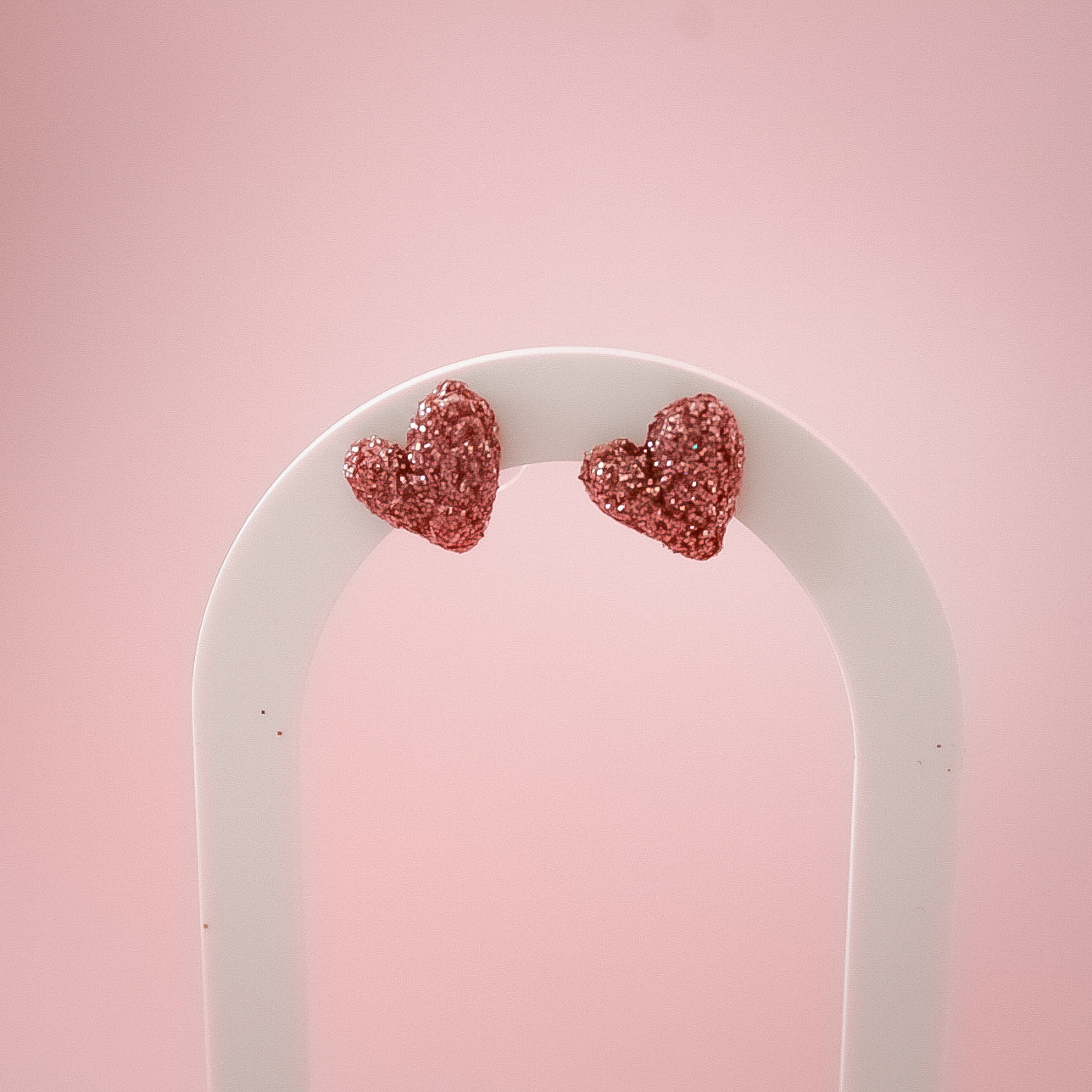 Boucles d'oreilles rose et paillettes