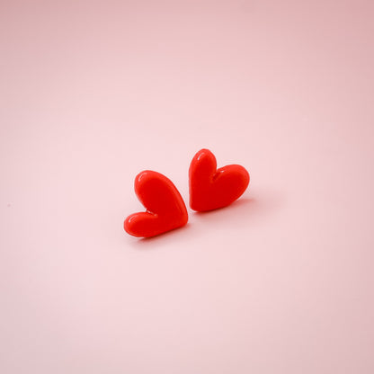 Boucles d'oreilles Coeurs Rouges