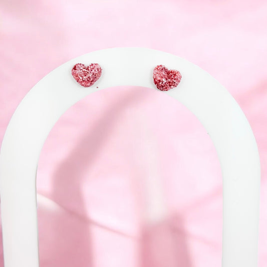 Mini boucles d'oreilles coeurs Paillettes
