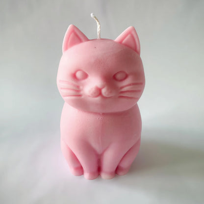 photo d'une bougie chat rose