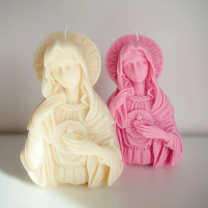 Deux bougies de la vierge marie